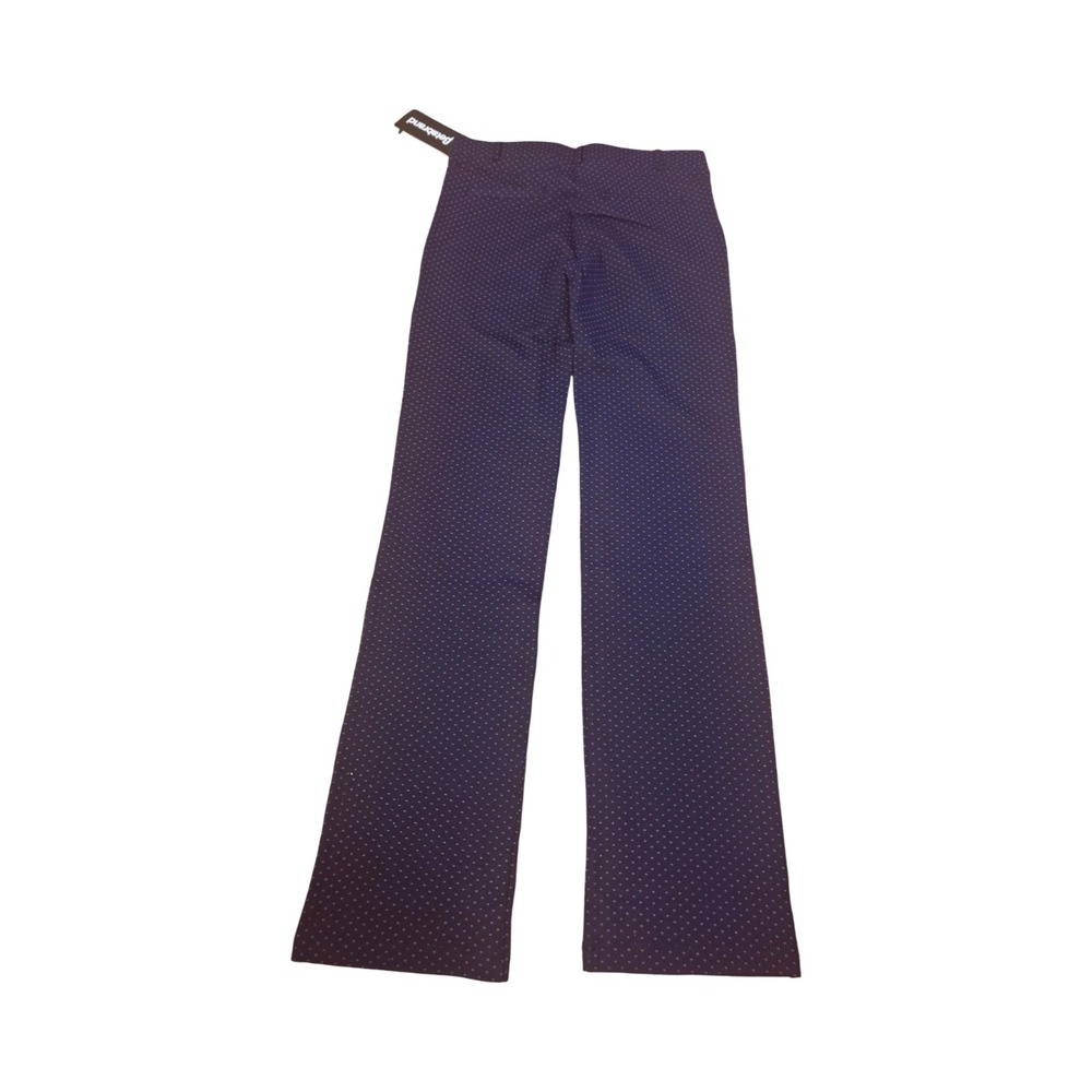 Betabrand Dress Pant Yoga Pants XL Navy Blue Micro Dot Straight Leg NWT
